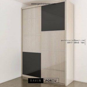 lemari sliding 2 pintu motif kayu ID3747